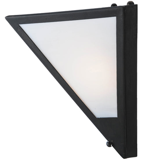 Meyda Lighting Mission 14" Costello Black Point Wall Sconce With White Art Shade Glass