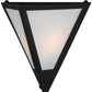 Meyda Lighting Mission 14" Costello Black Point Wall Sconce With White Art Shade Glass