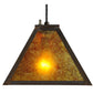 Meyda Lighting Mission 14" Vintage Copper Prime Mini Pendant Light With Amber Mica Shade Glass