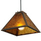 Meyda Lighting Mission 14" Vintage Copper Prime Mini Pendant Light With Amber Mica Shade Glass