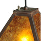 Meyda Lighting Mission 14" Vintage Copper Prime Mini Pendant Light With Amber Mica Shade Glass