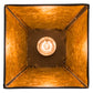 Meyda Lighting Mission 14" Wrought Iron Prime Pendant Light With Amber Mica Shade Glass