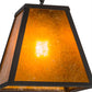 Meyda Lighting Mission 14" Wrought Iron Prime Pendant Light With Amber Mica Shade Glass