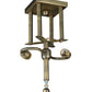 Meyda Lighting Mission 14"H 2-Light Antique Brass Flush Mount Light Hardware