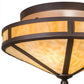 Meyda Lighting Mission 16" 2-Light Cafe Noir Prime Flush Mount Light With Beige Art Shade Glass