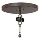 Meyda Lighting Mission 16" 2-Light Cafe Noir Prime Flush Mount Light With Beige Art Shade Glass