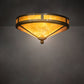 Meyda Lighting Mission 16" 2-Light Transparent Brass Prime Flush Mount Light With Amber Mica Shade Glass