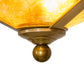 Meyda Lighting Mission 16" 2-Light Transparent Brass Prime Flush Mount Light With Amber Mica Shade Glass