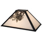Meyda Lighting Mission 16" Craftsman Brown Pine Cone Frame With White Art Shade Glass