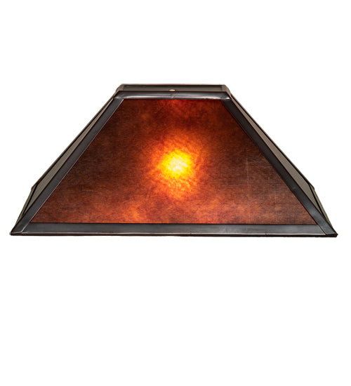 Meyda Lighting Mission 16" Mahogany Bronze Frame With Amber Mica Island Shade Glass