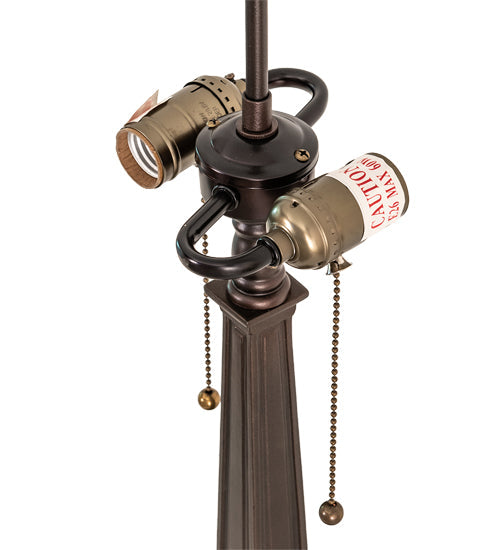 Meyda Lighting Mission 16108 23" 2-Light Mahogany Bronze Table Lamp Base
