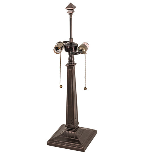 Meyda Lighting Mission 16108 23" 2-Light Mahogany Bronze Table Lamp Base