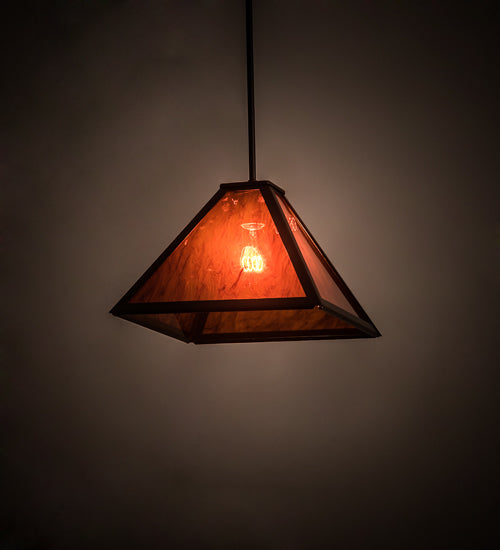 Meyda Lighting Mission 17" Mahogany Bronze Prime Pendant Light With Maduro Idalight Shade