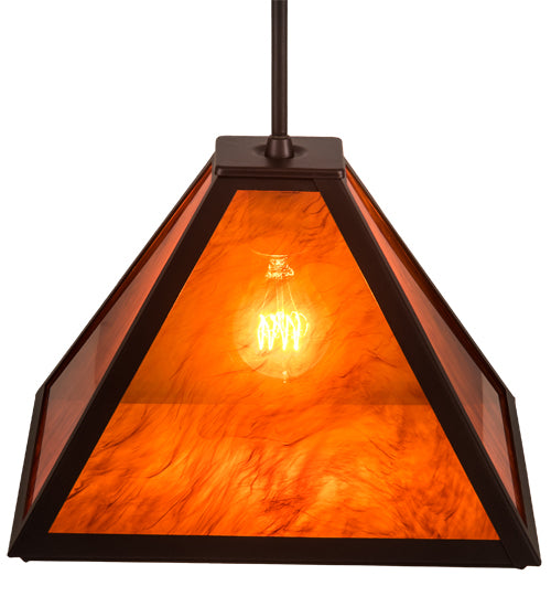 Meyda Lighting Mission 17" Mahogany Bronze Prime Pendant Light With Maduro Idalight Shade