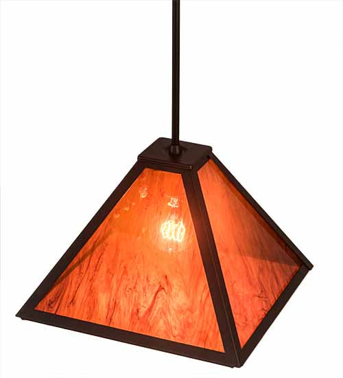 Meyda Lighting Mission 17" Mahogany Bronze Prime Pendant Light With Maduro Idalight Shade
