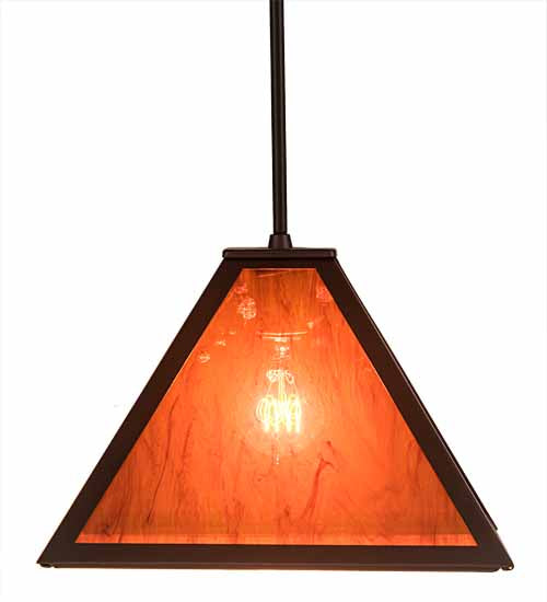 Meyda Lighting Mission 17" Mahogany Bronze Prime Pendant Light With Maduro Idalight Shade