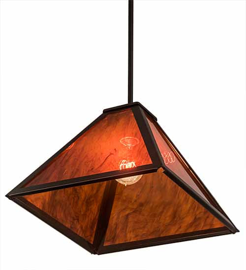 Meyda Lighting Mission 17" Mahogany Bronze Prime Pendant Light With Maduro Idalight Shade