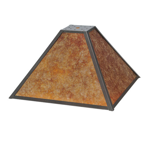 Meyda Lighting Mission 17" Prime Craftsman Brown & Amber Mica Shade Glass