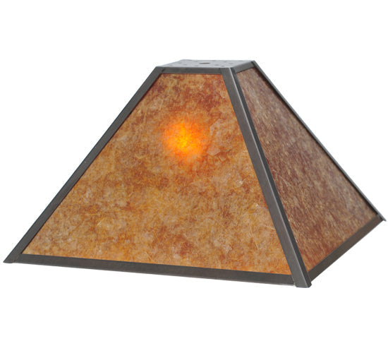Meyda Lighting Mission 17" Prime Craftsman Brown & Amber Mica Shade Glass