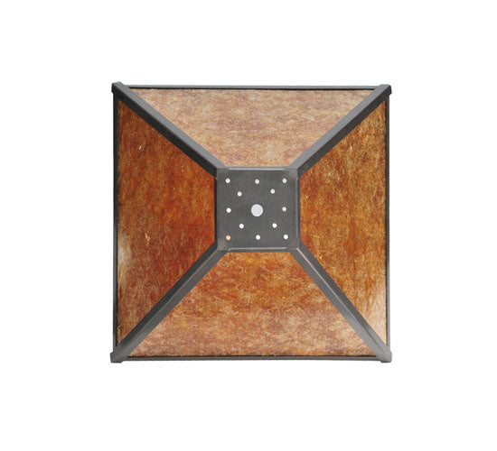Meyda Lighting Mission 17" Prime Craftsman Brown & Amber Mica Shade Glass