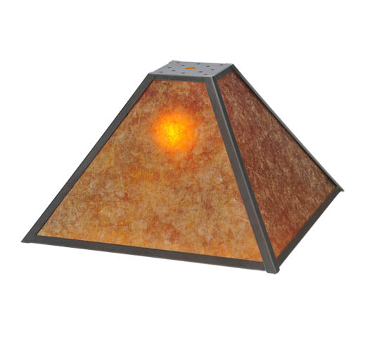 Meyda Lighting Mission 17" Prime Craftsman Brown & Amber Mica Shade Glass
