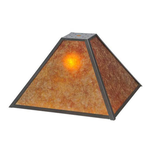 Meyda Lighting Mission 17" Prime Craftsman Brown & Amber Mica Shade Glass