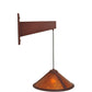 Meyda Lighting Mission 17" Rust Cantilever Wall Sconce With Amber Mica Shade Glass