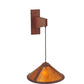 Meyda Lighting Mission 17" Rust Cantilever Wall Sconce With Amber Mica Shade Glass