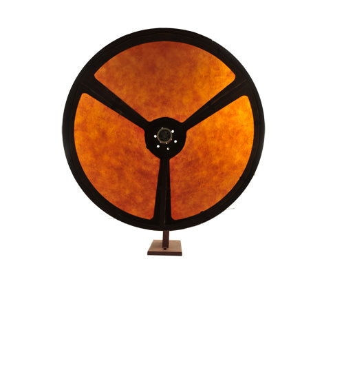 Meyda Lighting Mission 17" Rust Cantilever Wall Sconce With Amber Mica Shade Glass