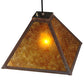 Meyda Lighting Mission 17" Vintage Copper Prime Pendant Light With Amber Mica Shade Glass