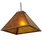 Meyda Lighting Mission 17" Vintage Copper Prime Pendant Light With Amber Mica Shade Glass