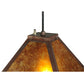 Meyda Lighting Mission 17" Vintage Copper Prime Pendant Light With Amber Mica Shade Glass