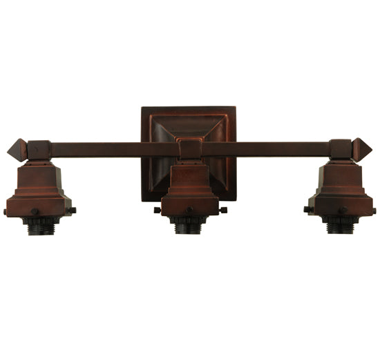 Meyda Lighting Mission 18" 3-Light Mahogany Bronze Vanity Light Hardware