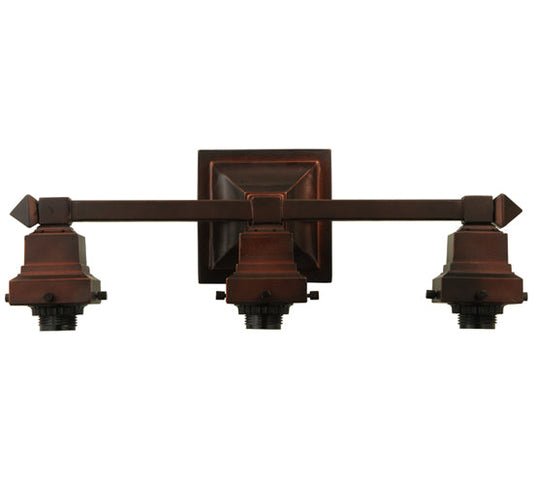 Meyda Lighting Mission 18" 3-Light Mahogany Bronze Vanity Light Hardware