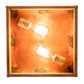 Meyda Lighting Mission 19" 2-Light Vintage Copper Tile Flush Mount Light With Beige Iridescent Shade Glass