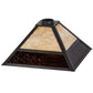 Meyda Lighting Mission 19" Craftsman Brown Prime Frame With Beige & Brown Shade Glass