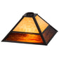 Meyda Lighting Mission 19" Craftsman Brown Prime Frame With Beige & Brown Shade Glass