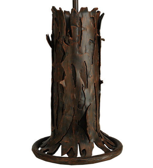 Meyda Lighting Mission 20" Classic Rust Accent Table Lamp With Amber Mica Shade Glass