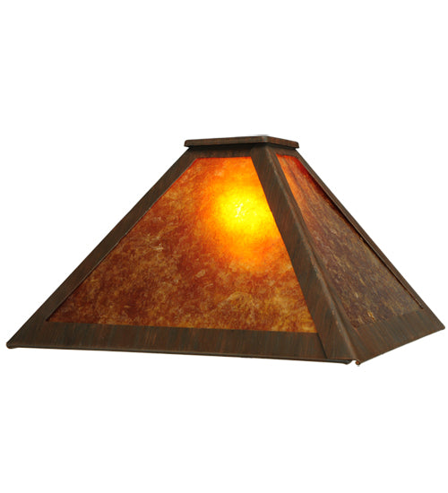 Meyda Lighting Mission 20" Classic Rust Accent Table Lamp With Amber Mica Shade Glass