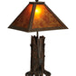 Meyda Lighting Mission 20" Classic Rust Accent Table Lamp With Amber Mica Shade Glass