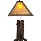 Meyda Lighting Mission 20" Classic Rust Accent Table Lamp With Amber Mica Shade Glass