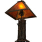 Meyda Lighting Mission 20" Classic Rust Accent Table Lamp With Amber Mica Shade Glass
