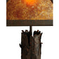Meyda Lighting Mission 20" Classic Rust Accent Table Lamp With Amber Mica Shade Glass