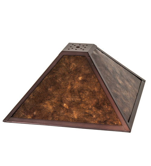 Meyda Lighting Mission 20" Prime Mahogany Bronze Frame With Amber Mica Shade Glass