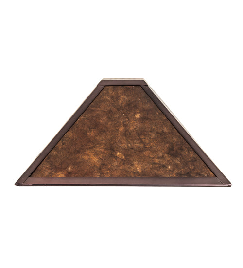 Meyda Lighting Mission 20" Prime Mahogany Bronze Frame With Amber Mica Shade Glass