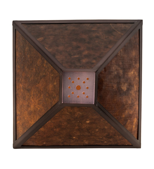 Meyda Lighting Mission 20" Prime Mahogany Bronze Frame With Amber Mica Shade Glass