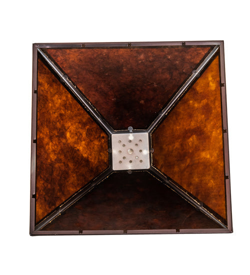Meyda Lighting Mission 20" Prime Mahogany Bronze Frame With Amber Mica Shade Glass