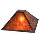 Meyda Lighting Mission 20" Prime Mahogany Bronze Frame With Amber Mica Shade Glass