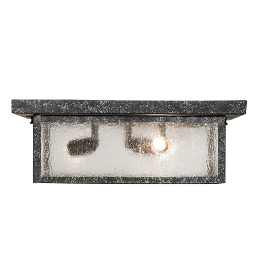 Meyda Lighting Mission 23" 3-Light Antique Pewter Prime Flush Mount Light With Clear Seeded Shade Glass