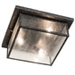 Meyda Lighting Mission 23" 3-Light Antique Pewter Prime Flush Mount Light With Clear Seeded Shade Glass